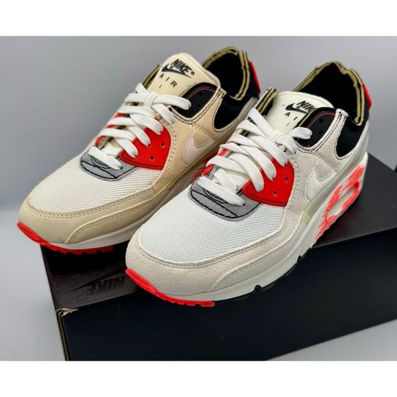 Nike Air Max 90 PRM Archetype White Crimson DC7856-100 Men's Size 9 # 421 - Picture 1 of 7